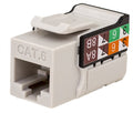 CAT6 RJ45 Keystone Jack V-Max Series - 50 Pack gray