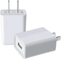 Fast Charge: USB Wall Charger 5V 2A for iPhone, Samsung, Tablet - White 2pk