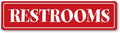 GRX1122 Aluminum Restrooms Sign LARGE 24 in x 6 in - High Visibility