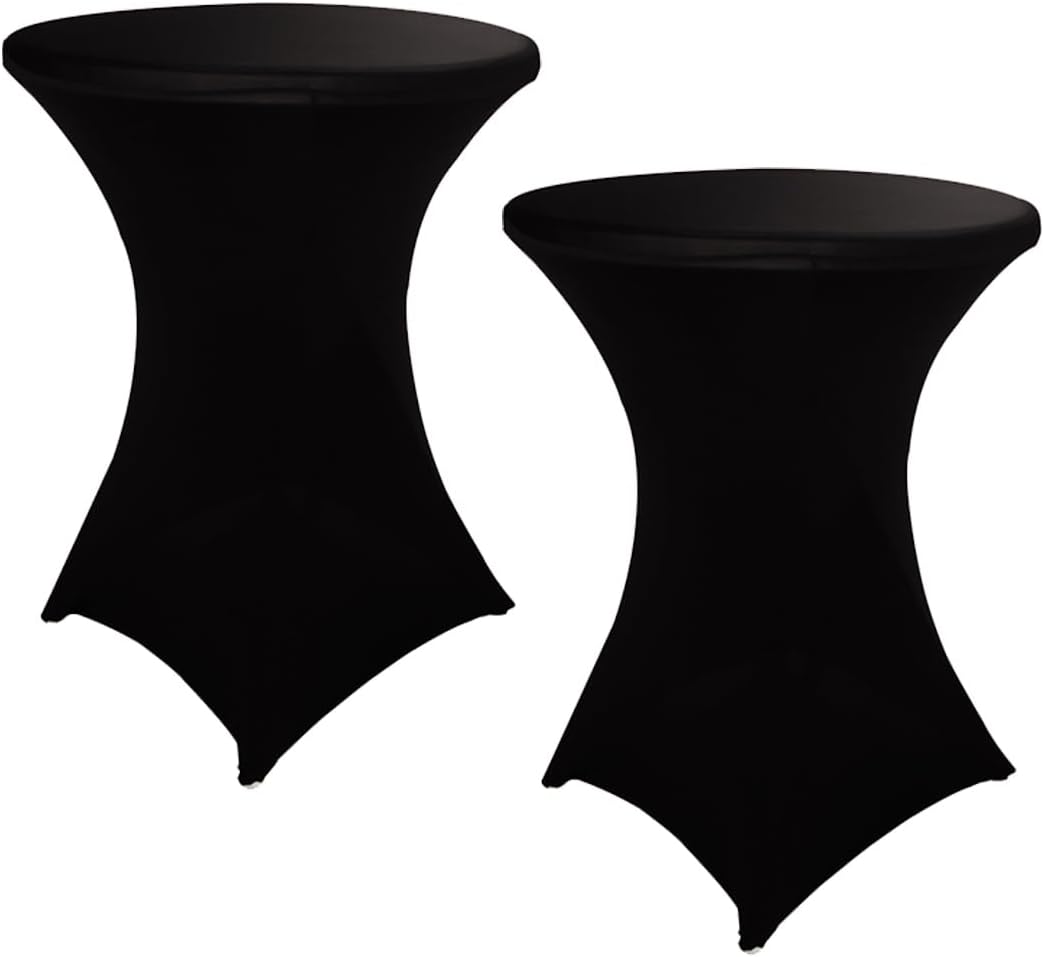 2 Pack Black Spandex Table Covers - Perfect for Parties!