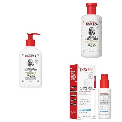 THAYERS Milky Hydrating Face Cleanser, Toner & Moisturizer Set