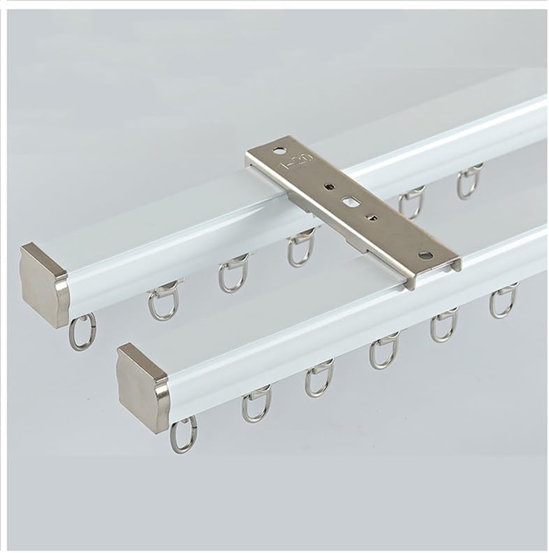 WUGUOK Silent Aluminum Curtain Track - Heavy Duty, Dual Mount, 160cm