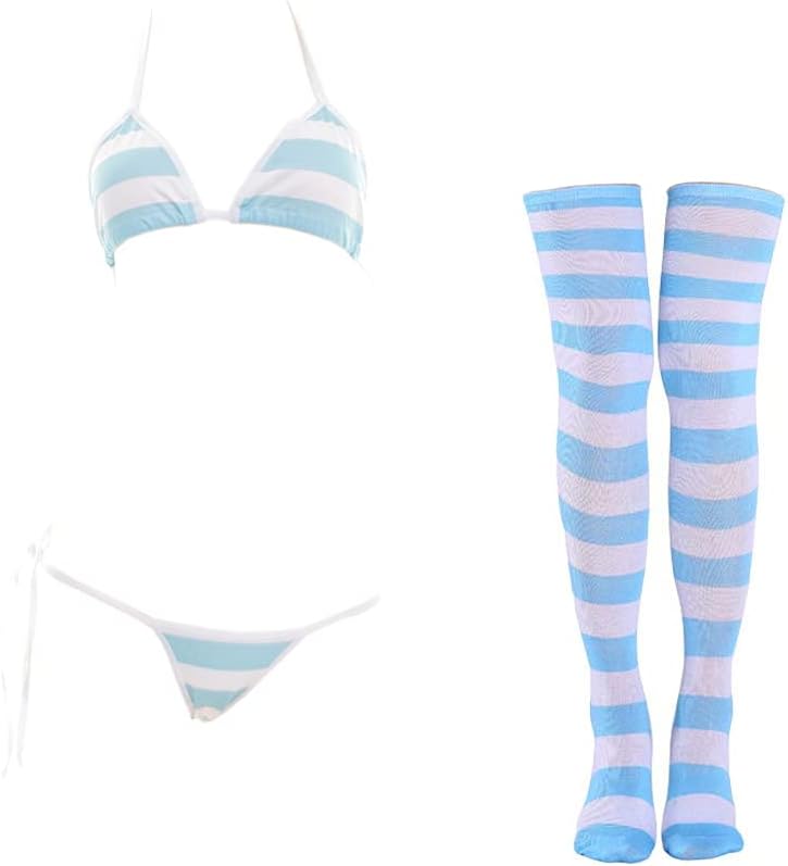 SINROYEE Japanese Anime Lingerie Set: Sexy Stripe Design