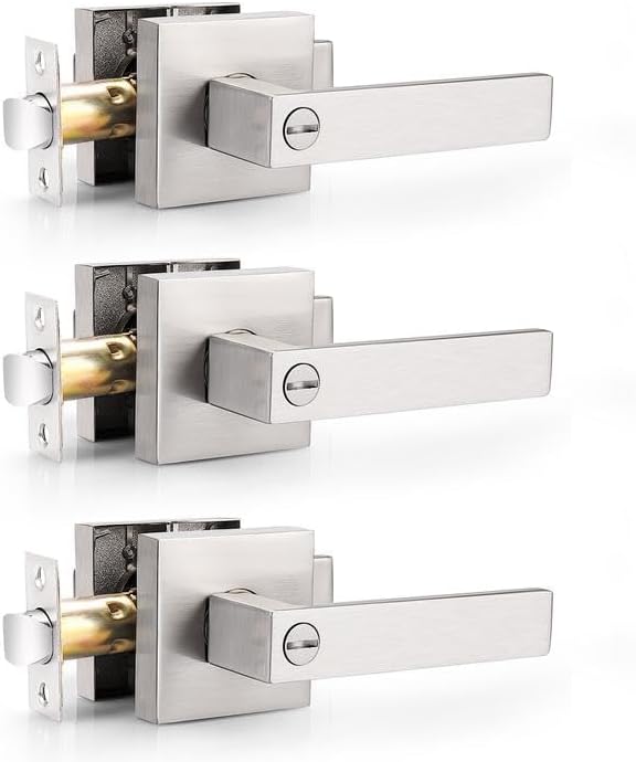 Probrico Heavy Duty Square Satin Nickel Privacy Door Levers Review