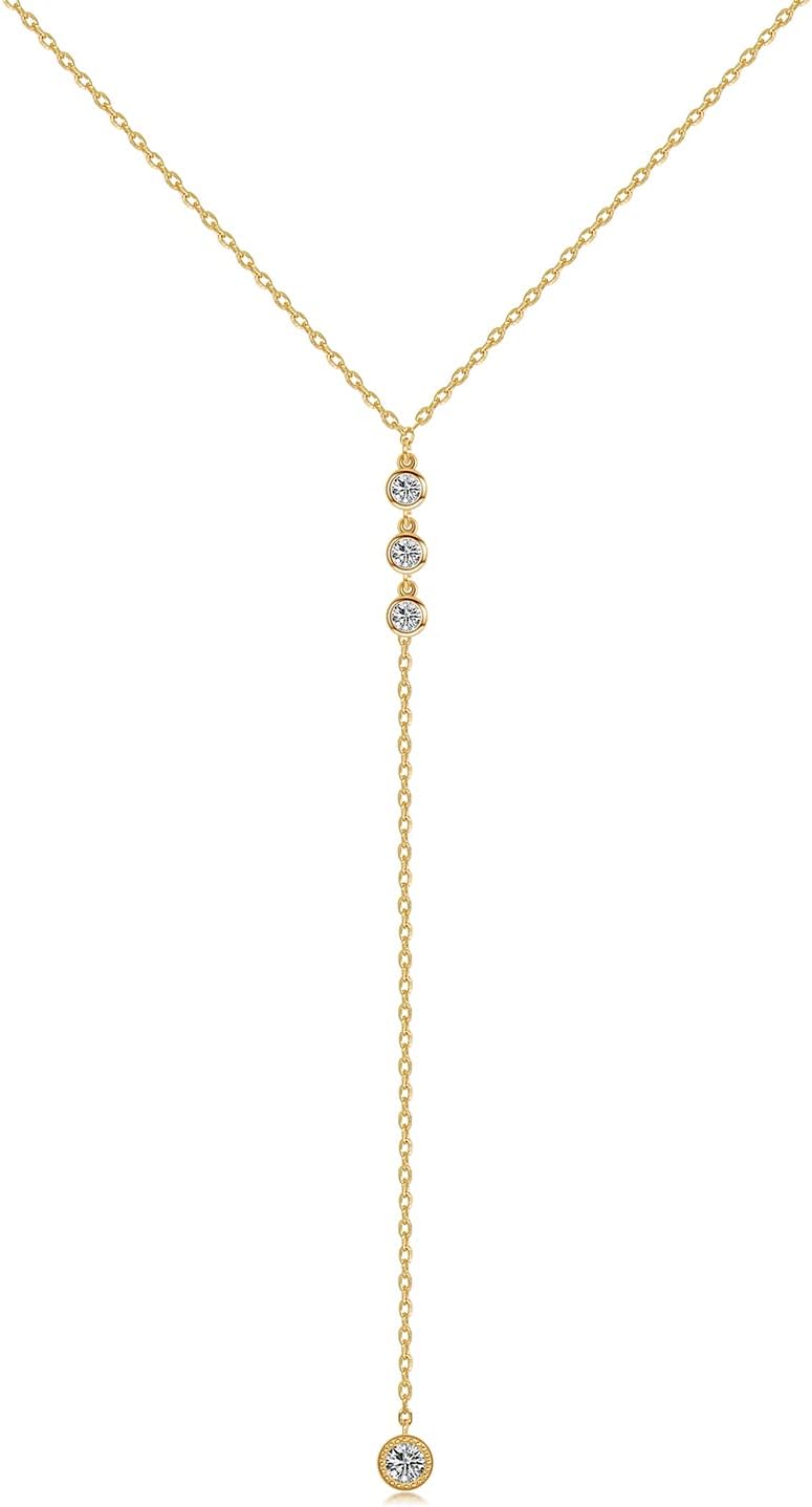 Metzakka Handmade Sterling Silver Lariat Necklace for Women