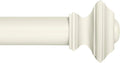 Ivilon Square Design Curtain Rod - Adjustable 120-240 Inch - Ivory/White