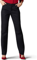 Lee Womens Petite Wrinkle Free Relaxed Fit Straight Leg Pant - Wrinkle