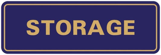 Standard STORAGE Door/Wall Sign - Blue/Gold - Large 5 Pack