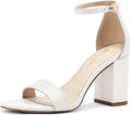 Open Square Toe Heeled Sandals with Ankle Strap - Chic 3.15in Kitten