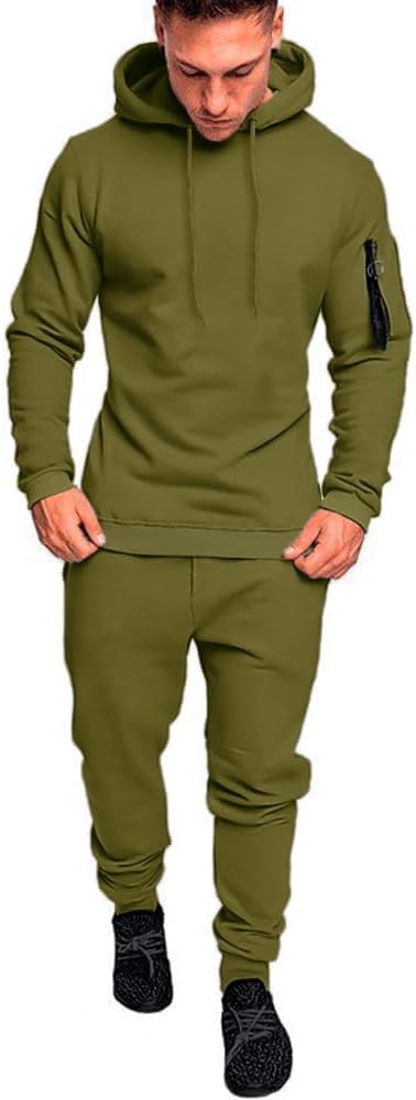Mens Sweatsuits Set 2 Piece Hoodie Outfit for Casual Athletic Wear