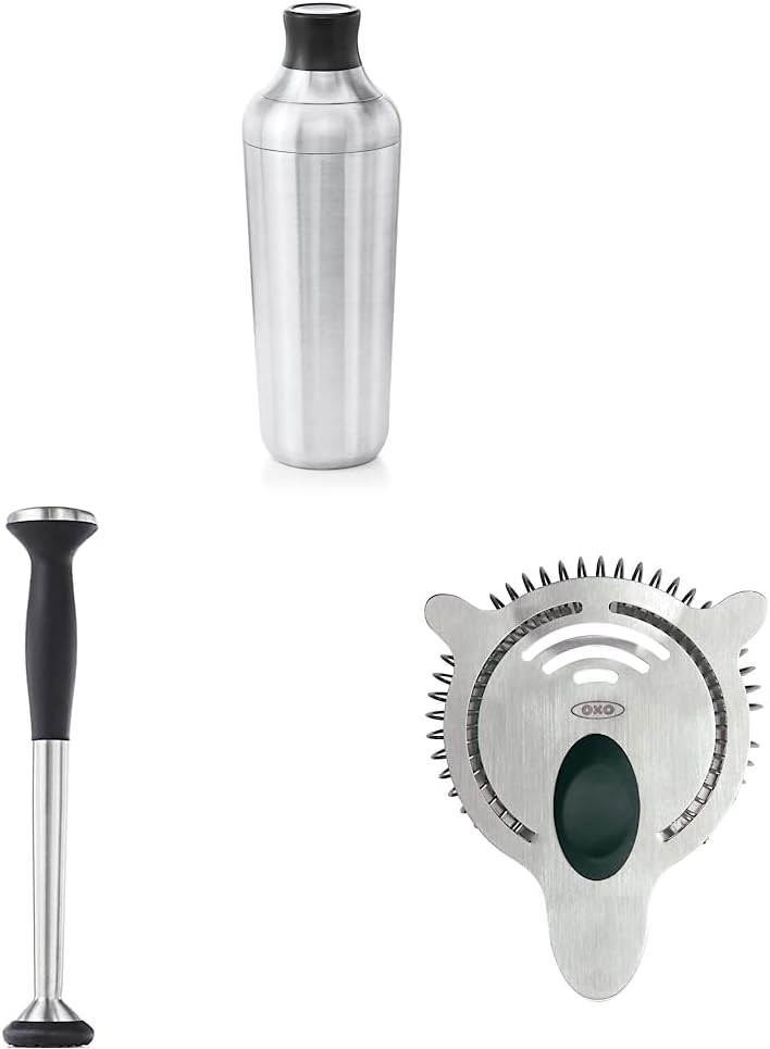 OXO Steel Cocktail Shaker & Muddler Set for Perfect Drinks