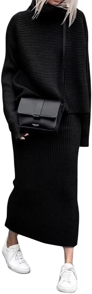 Chouyatou Women's Turtleneck 2 Piece Outfits for Stylish Looks