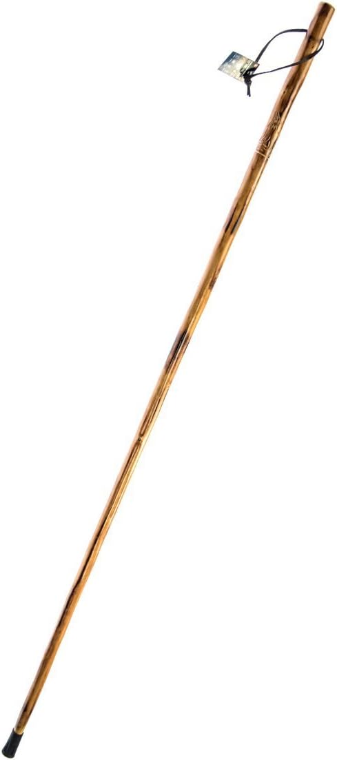 Hand-Carved Howling Wolf Design 55 Walking Stick