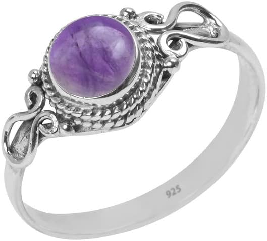 Handmade 925 Sterling Silver Gemstone Ring for Women and Girls
