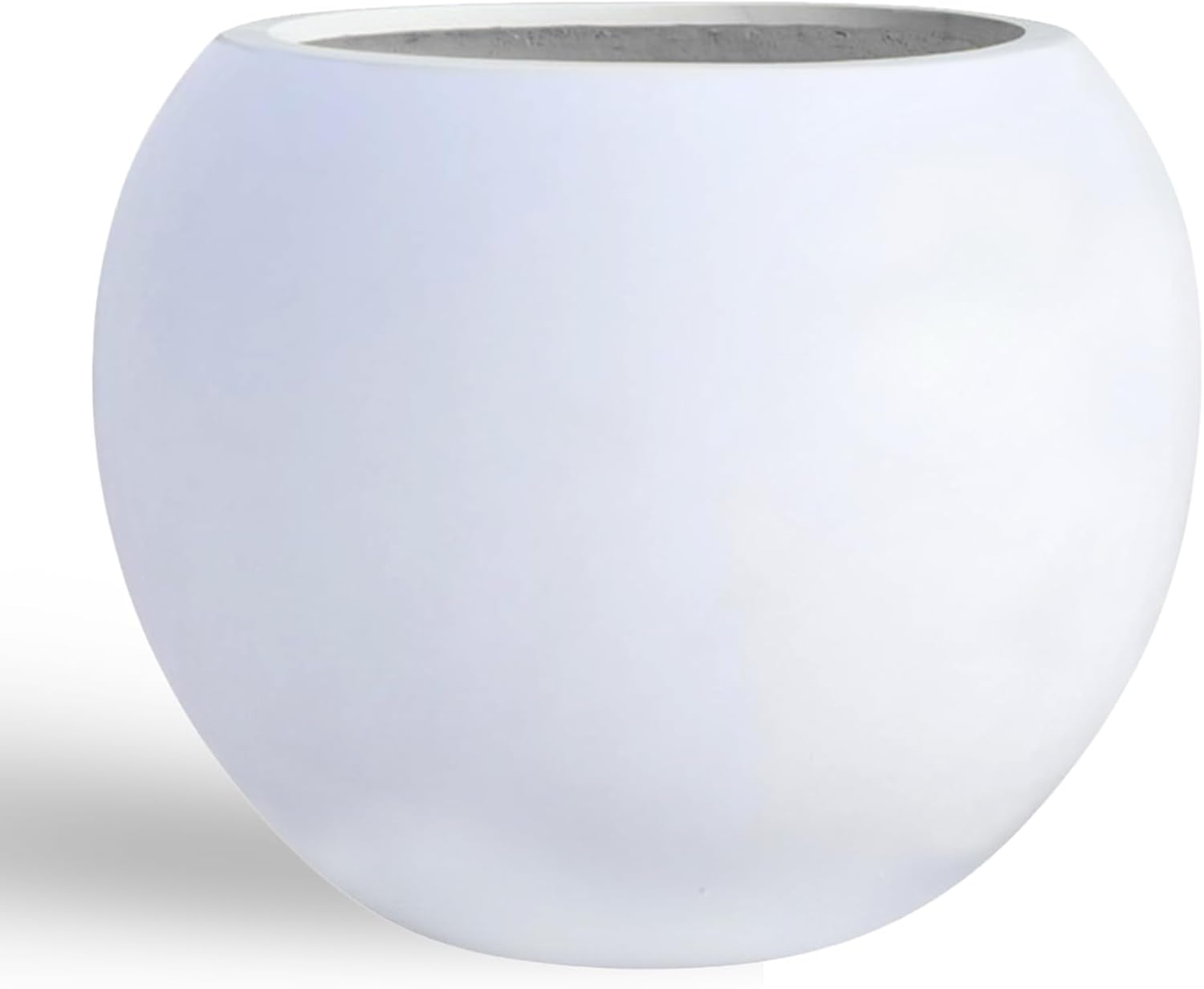 9.7in H x 12in D Fiberstone Round Planter for Indoor & Outdoor