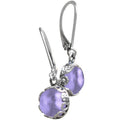 Vintage Leverback Botanicals Earrings - Reclaimed Purple Glass