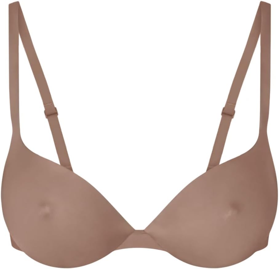 REORIA Women's Trendy Plunge Nipple Padded Underwire Bras