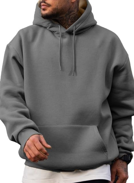 JMIERR Mens Casual Cotton Hooded Sweatshirts for Everyday Wear