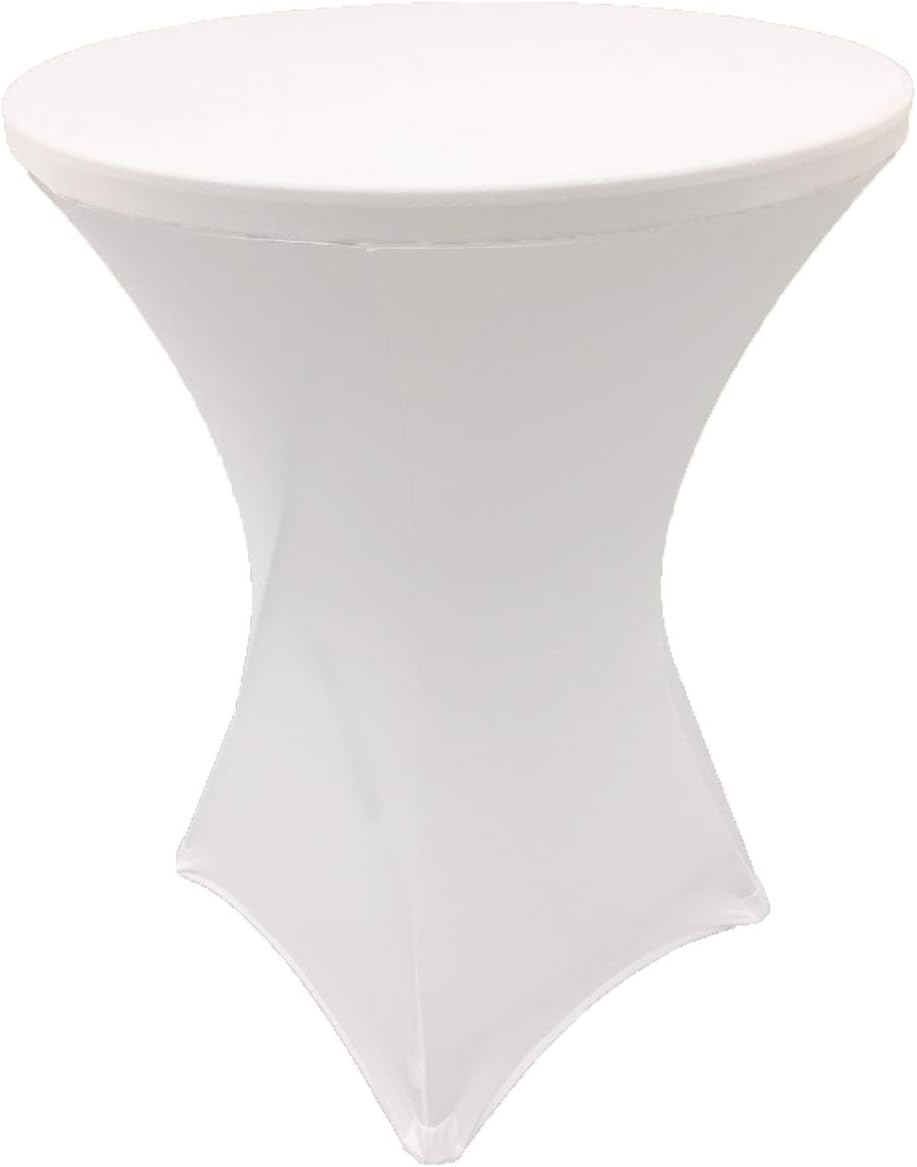 Gowinex Highboy Spandex Tablecloth - 32x42 White Elegant Stretch Cover