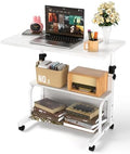 Portable Desk with Wheels Small Standing Desk on Wheels - Adjustable