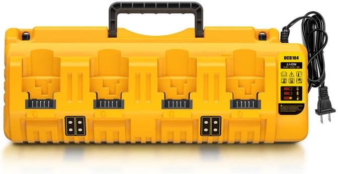 DCB104 20V MAX Battery Charger by COOMYXIN - 4 Port