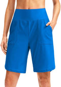 Viodia Womens 9in Long Swim Board Shorts with Pockets - High Waisted
