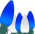 C9 Blue and Cool White OptiCore LED String Lights 100 ft - Commercial