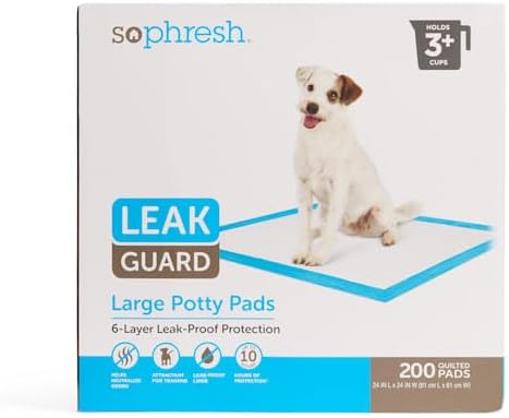 So Phresh Large Leak Guard Quilted Potty Pads for Pets 200 Count