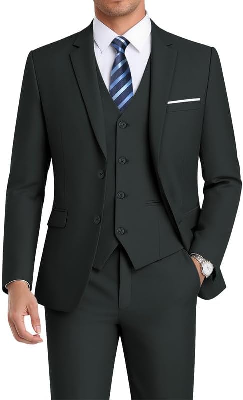 WEEN CHARM Men's Slim Fit 3-Piece Suit Set for Any Occasion