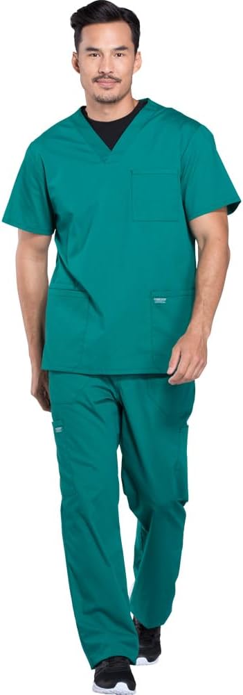 Cherokee Scrub Set for Men - V-Neck Top and Cargo Pants