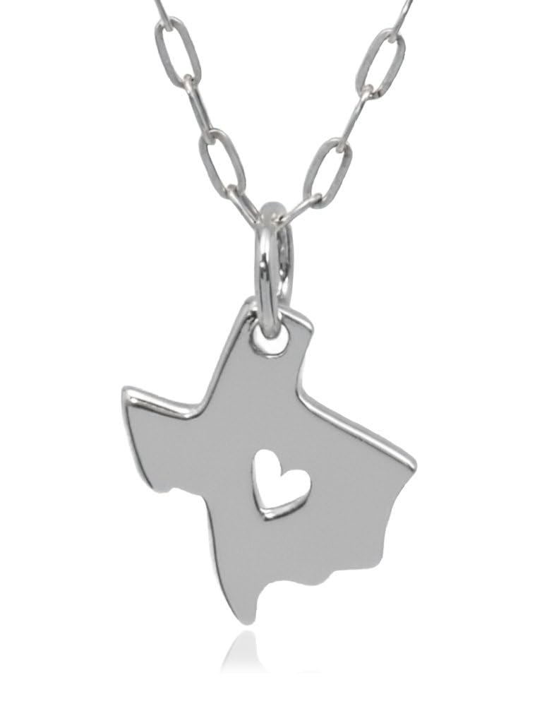 Sterling Silver Heart of Texas Charm Necklace for Every Occasion