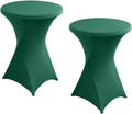 Stretchy Spandex 2-Pack Table Covers: Perfect for Parties! 32x43 Inch | Dark Green