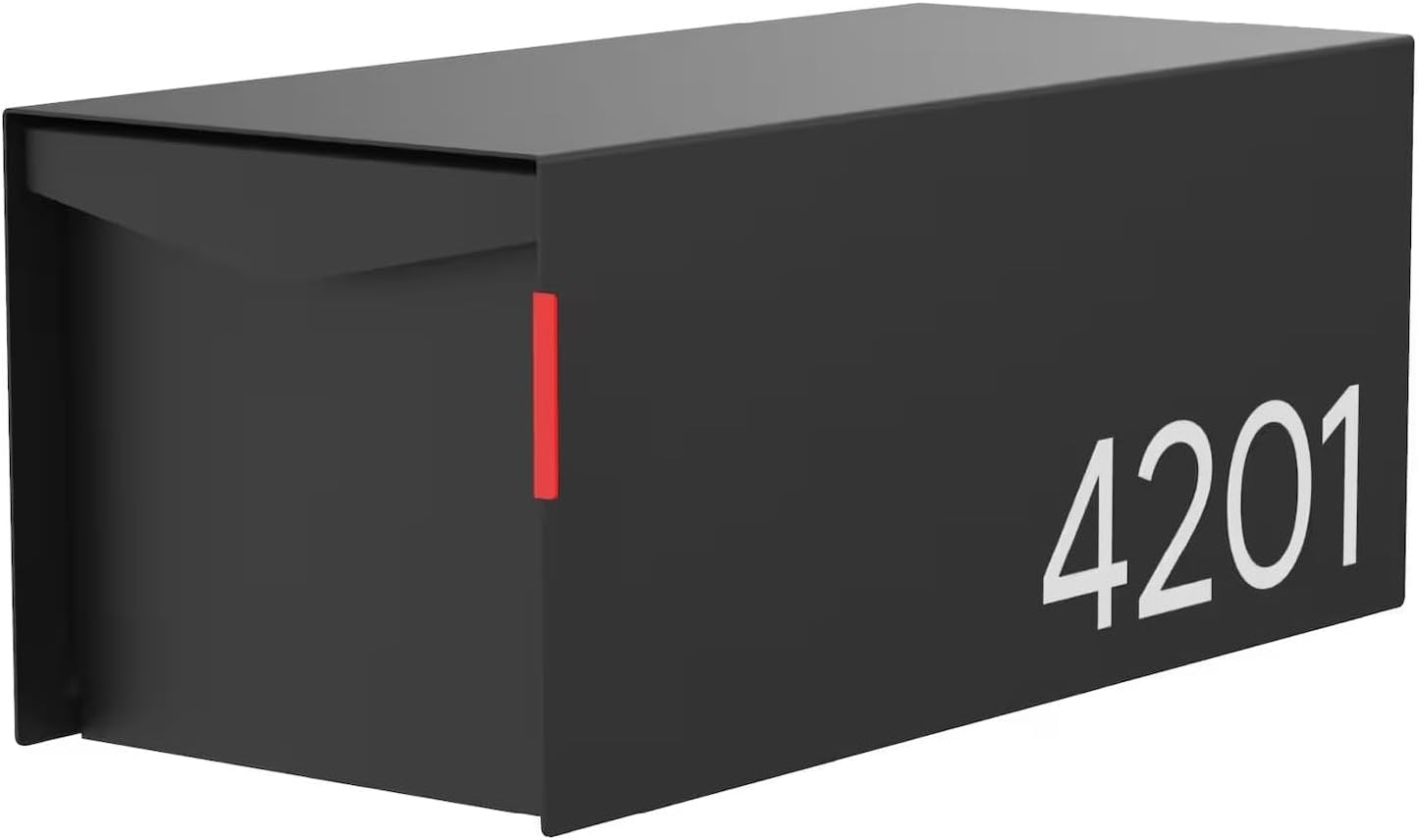 Modern Design Personalized Thompson Flat Top Post Mount Mailbox
