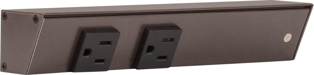 Task Lighting APT Angled Power Strip with 2 Receptacles in Bronze