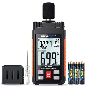 Protmex Digital Sound Level Meter with Temperature and Humidity