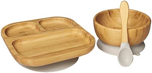 Baby Toddler Stay Put Dish Set - Suction Plate, Bowl & Spoon