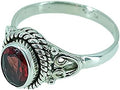 Navya Craft Garnet Ring - Handmade 925 Sterling Statement Ring