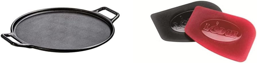 Lodge BOLD 14 Inch Cast Iron Pizza Pan with Durable Scrapers