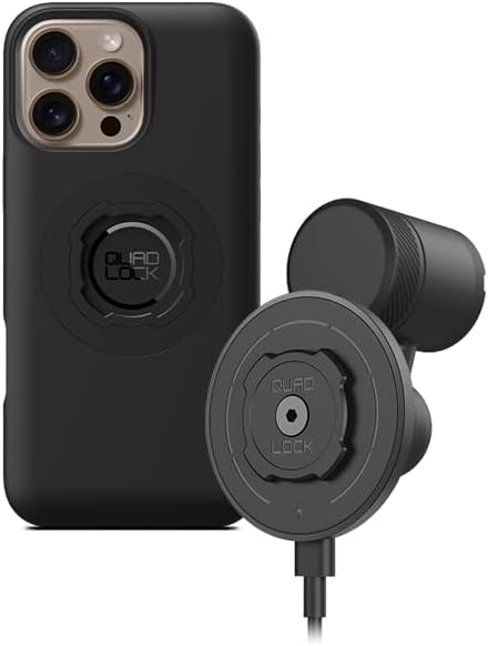 Wirelessly Charge iPhone 16 Pro Max with Quad Lock Car Mount