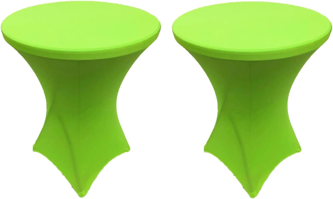 Luxe 2 Pack Lime Highboy Tablecloth Set - Stretchy Elegance for Events!