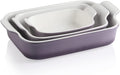 Ceramic 9x13 Baking Dish Set - Stackable Rectangular Bakeware for Oven