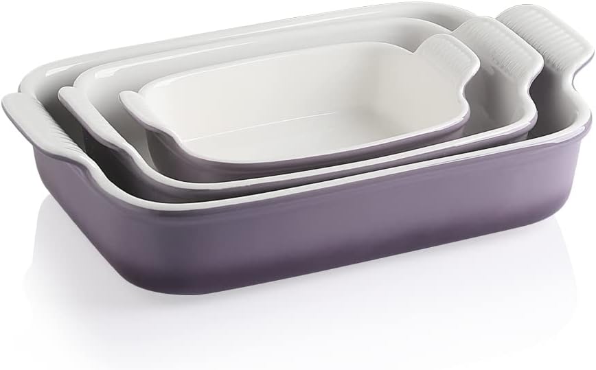 Sweejar Baking Pans Set - Stylish Ceramic Casserole Dishes