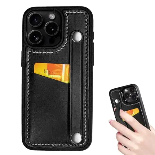Handcrafted Genuine Leather Wallet Case for iPhone 15 Pro Max