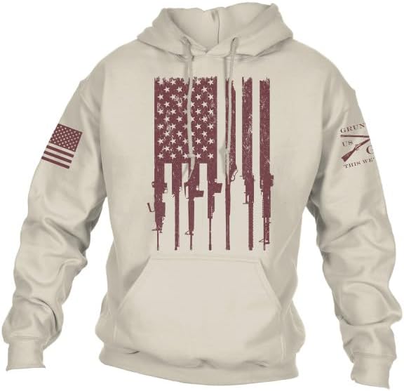 Grunt Style Rifle Flag Hoodie for All-Day Comfort and Style