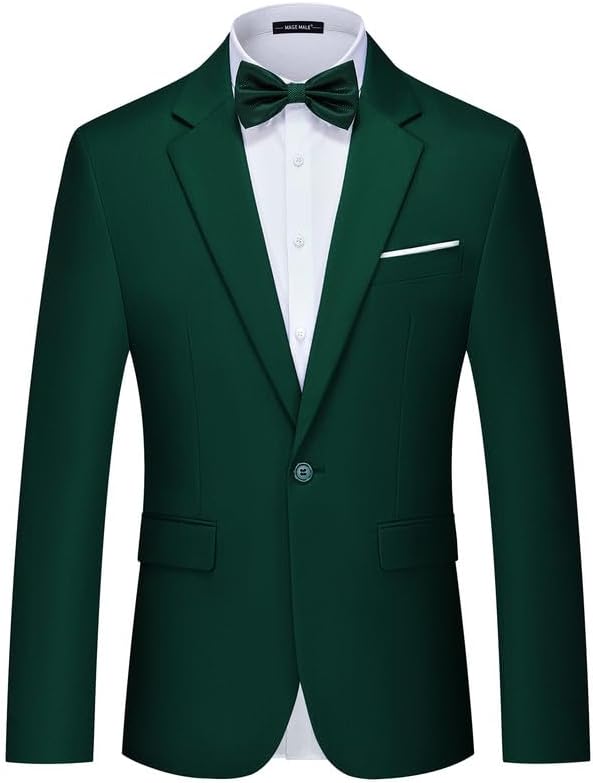 MAGE MALE Men's Suit Jacket One Button Elegant Slim Fit Blazer