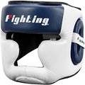 Fighting Sports Full Training Headgear - Medium White Leather