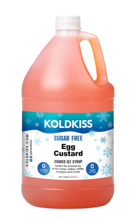 KoldKiss Sugar Free Egg Custard Shaved Ice Syrup - 1 Gallon