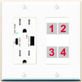 Custom Wall Plate 4 Port USB A+C Charger - Clean Cable Management