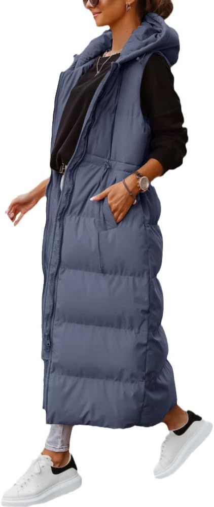 Shanfetl Women's Long Quilted Vest: Stylish Winter Outerwear