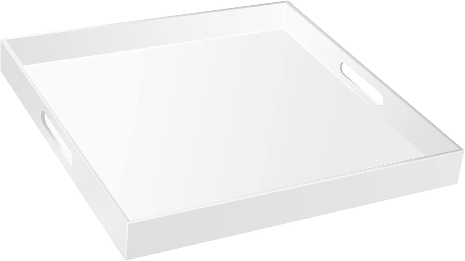 Oversize Extra Large Glossy White Acrylic Serving Tray for Home